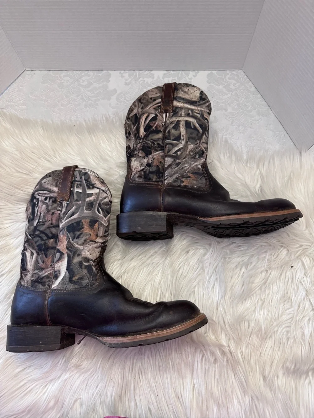 Ariat Men’s 10.5D Hybrid Rancher Brown Leather‎ Camouflage Western Cowboy Boot